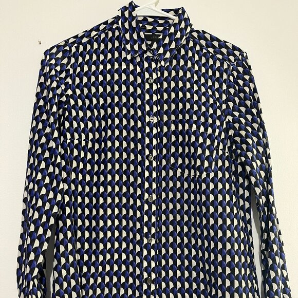 J.Crew Silk/Cotton Shirt Size 0 - Picture 2 of 10